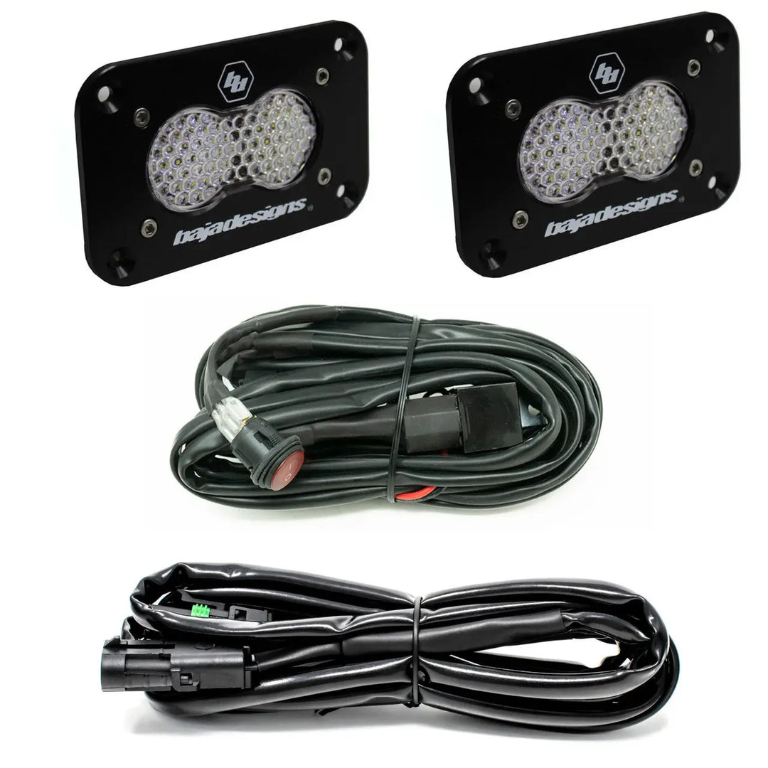 Baja Designs S2 Sport Black Flush Mount LED Light Pod Reverse Kit - UniversalXtrusion Overland