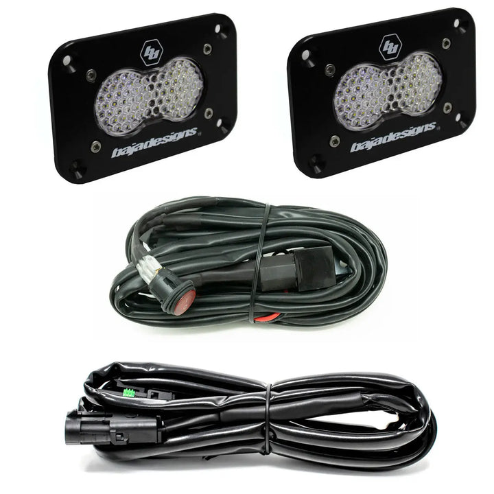 Baja Designs S2 Sport Black Flush Mount LED Light Pod Reverse Kit - UniversalXtrusion Overland