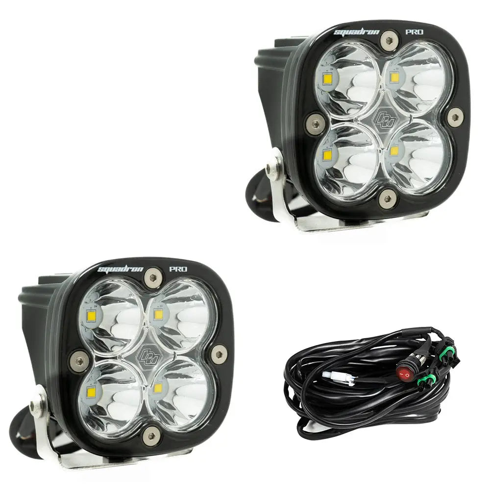 Baja Designs Squadron Pro Black LED Auxiliary Light Pod Pair - UniversalXtrusion Overland