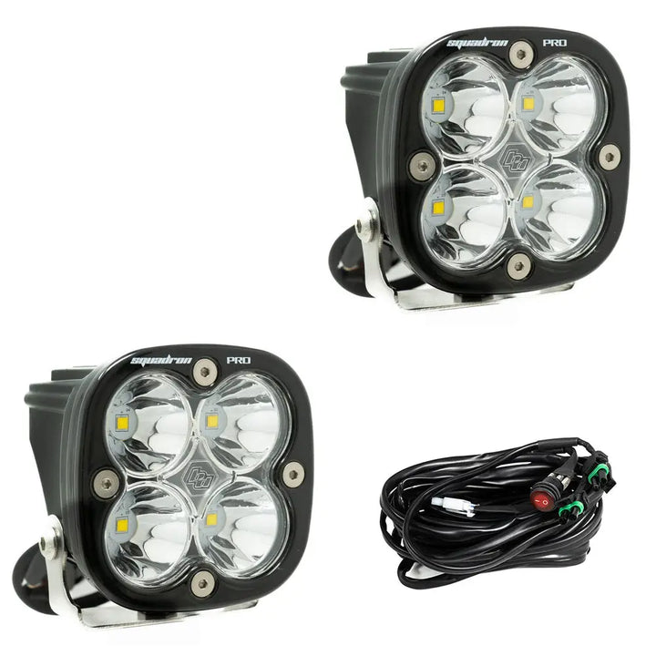 Baja Designs Squadron Pro Black LED Auxiliary Light Pod Pair - UniversalXtrusion Overland