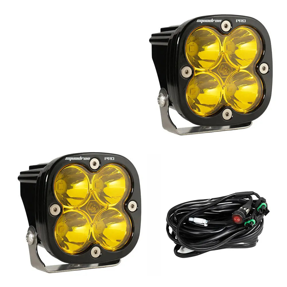 Baja Designs Squadron Pro Black LED Auxiliary Light Pod Pair - UniversalXtrusion Overland