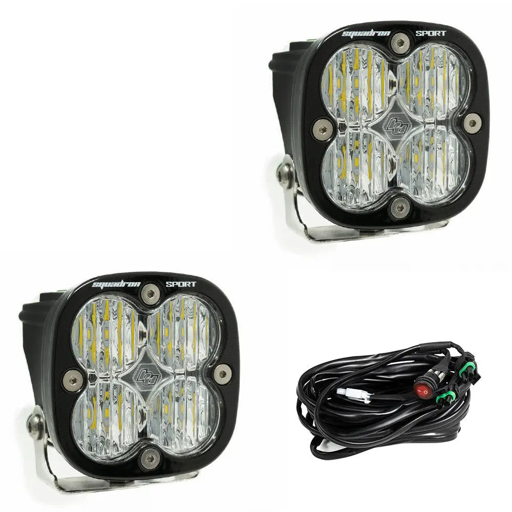 Baja Designs Squadron Sport Black LED Auxiliary Light Pod Pair - UniversalBaja Designs
