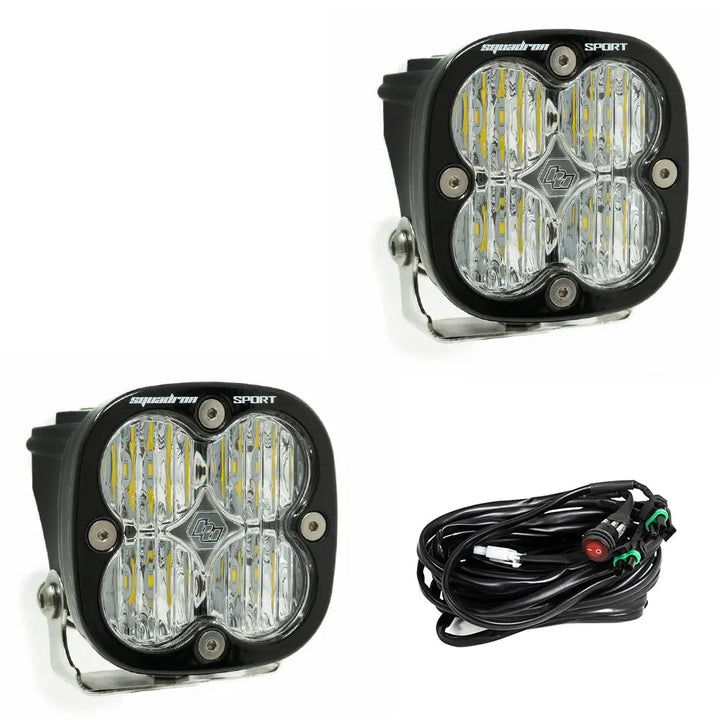 Baja Designs Squadron Sport Black LED Auxiliary Light Pod Pair - UniversalBaja Designs