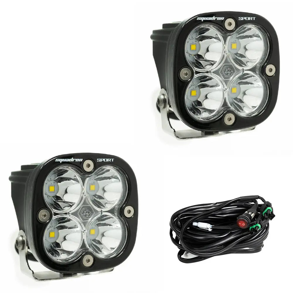 Baja Designs Squadron Sport Black LED Auxiliary Light Pod Pair - UniversalBaja Designs