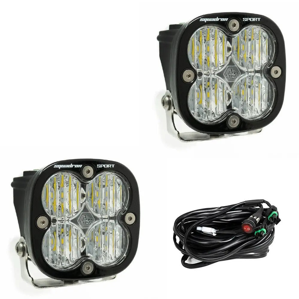 Baja Designs Squadron Sport Black LED Auxiliary Light Pod Pair - UniversalBaja Designs