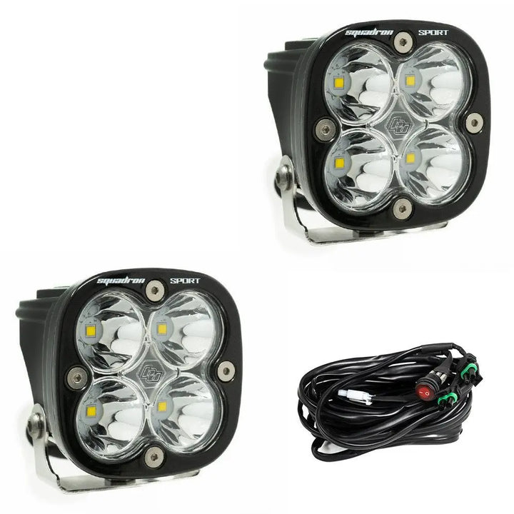 Baja Designs Squadron Sport Black LED Auxiliary Light Pod Pair - UniversalBaja Designs