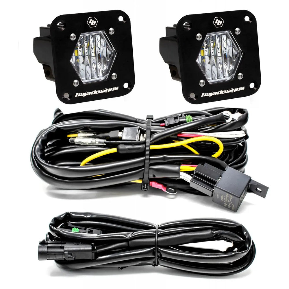 Baja Designs S1 Black Flush Mount LED Light Pod Reverse Kit - UniversalXtrusion Overland
