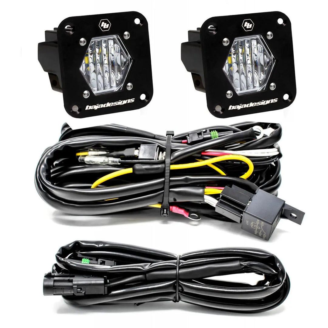 Baja Designs S1 Black Flush Mount LED Light Pod Reverse Kit - UniversalXtrusion Overland
