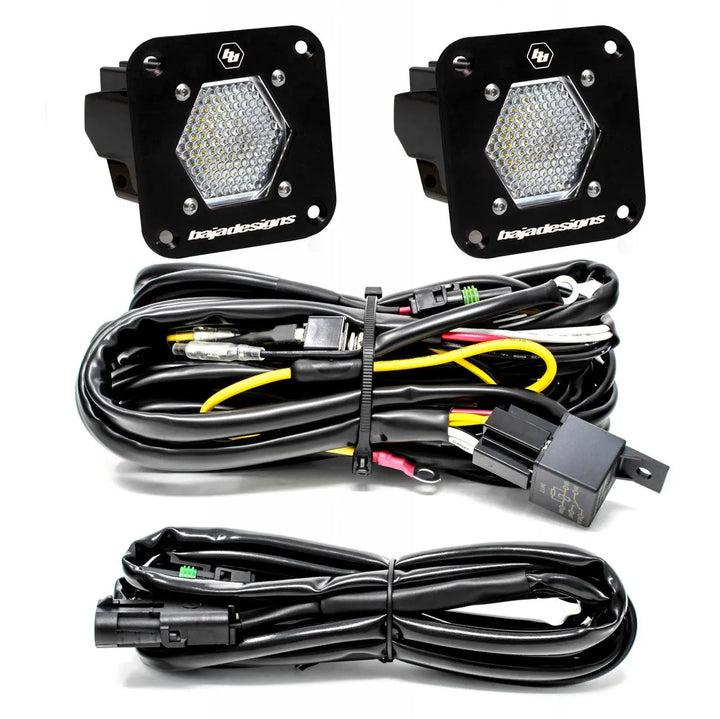 Baja Designs S1 Black Flush Mount LED Light Pod Reverse Kit - UniversalXtrusion Overland