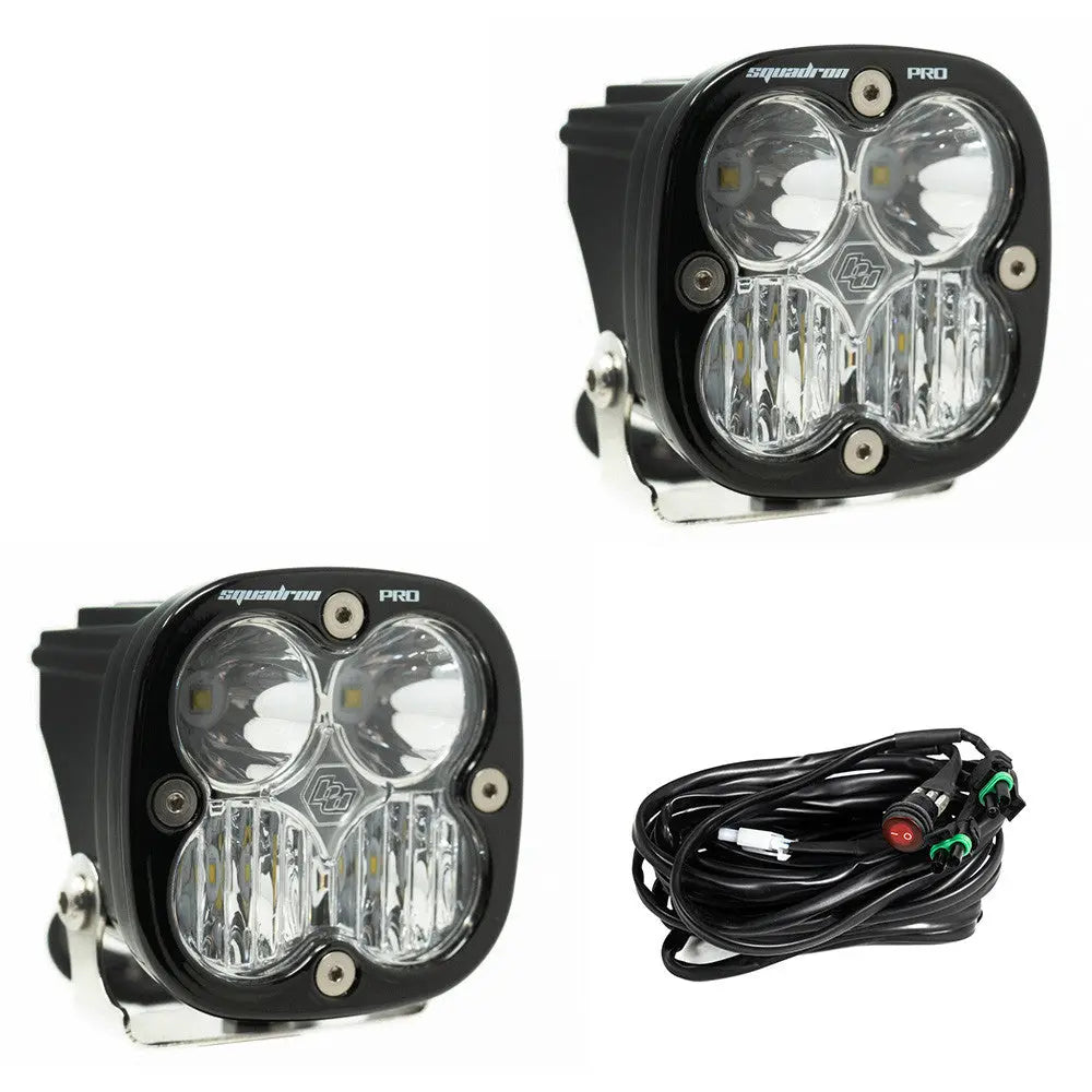 Baja Designs Squadron Pro Black LED Auxiliary Light Pod Pair - UniversalXtrusion Overland