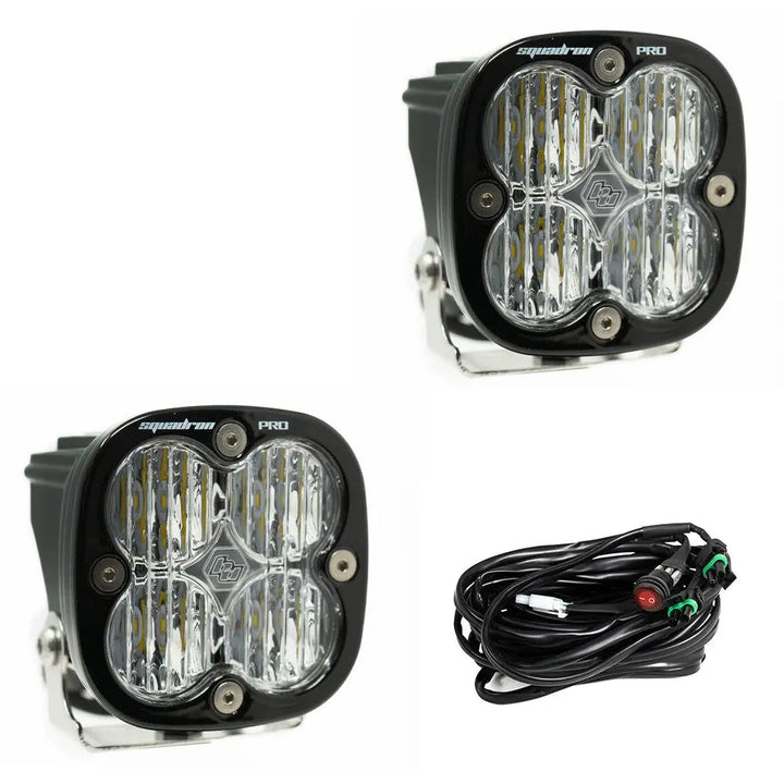 Baja Designs Squadron Pro Black LED Auxiliary Light Pod Pair - UniversalXtrusion Overland