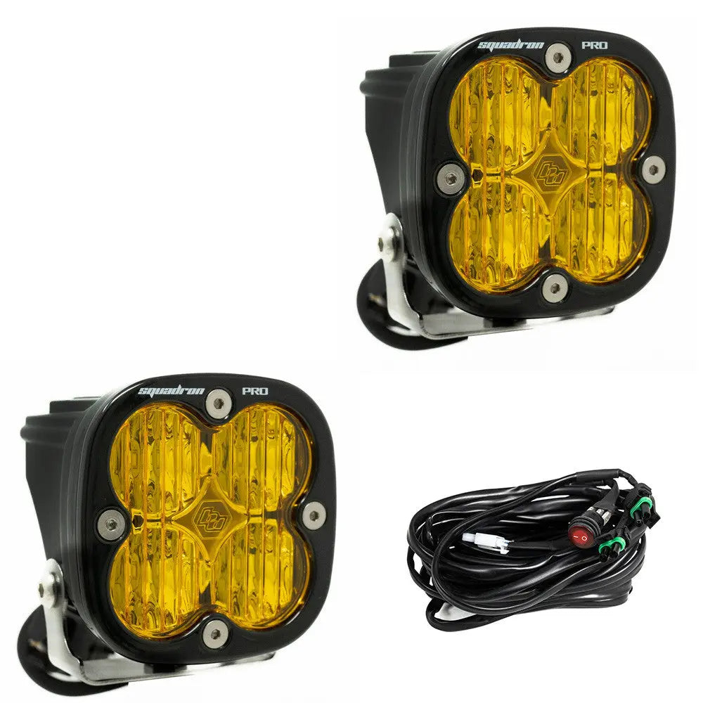 Baja Designs Squadron Pro Black LED Auxiliary Light Pod Pair - UniversalXtrusion Overland