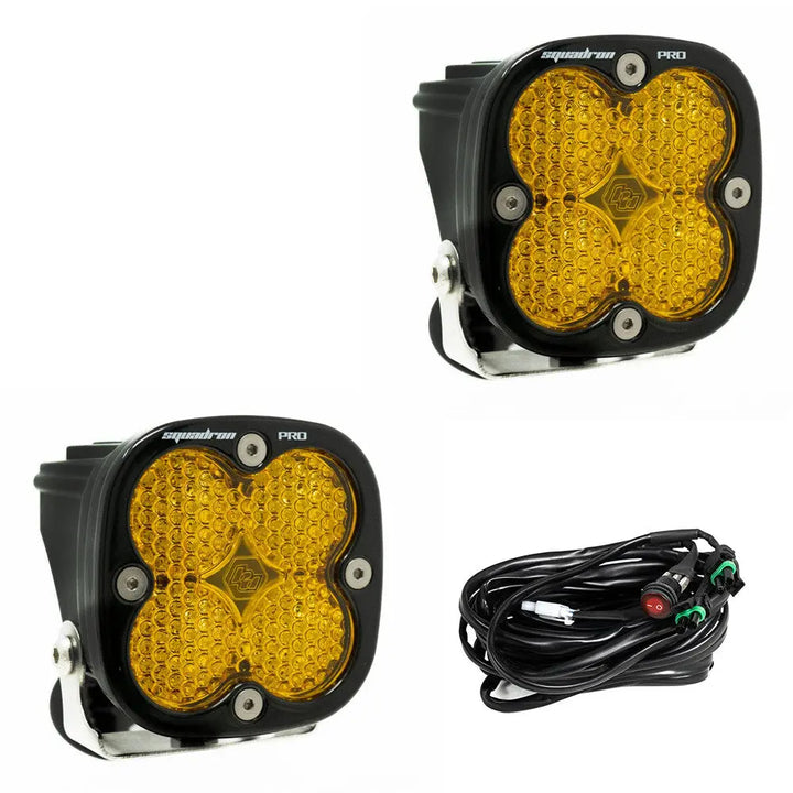 Baja Designs Squadron Pro Black LED Auxiliary Light Pod Pair - UniversalXtrusion Overland
