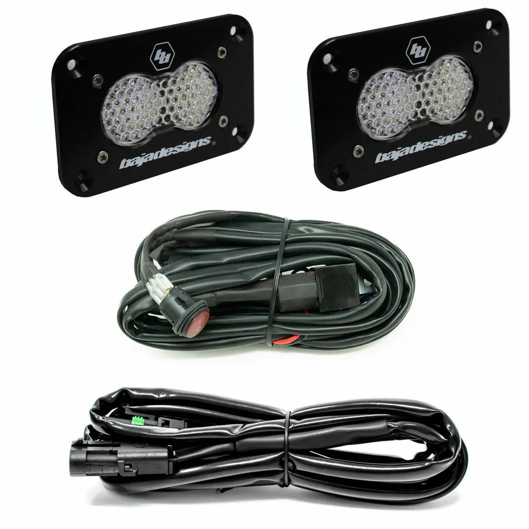 Baja Designs S2 Sport Black Flush Mount LED Light Pod Reverse Kit - UniversalXtrusion Overland
