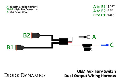 OEM Auxiliary Switch Dual-Output Wiring Harness Diode DynamicsDiode Dynamics