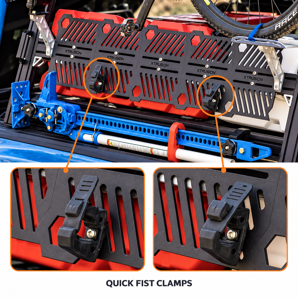 XTR Quick Fist Riser Mounts | Bed Rack Tool MountsXtrusion Overland