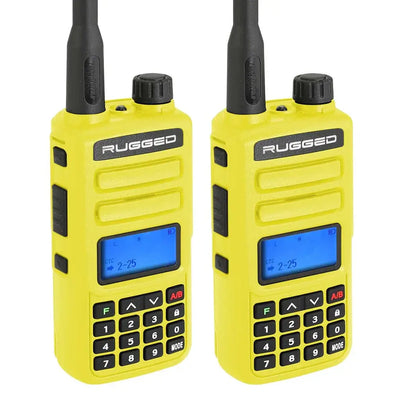 Rugged Radios 2 PACK - GMR2 GMRS and FRS Two Way Handheld Radios - High Visibility Safety YellowRugged Radios