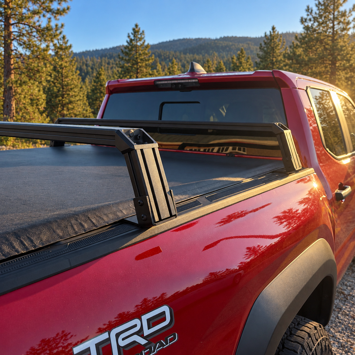 Toyota Tacoma Bed Bars | XBRS Low-Profile Truck Bed Cross BarsXtrusion Overland