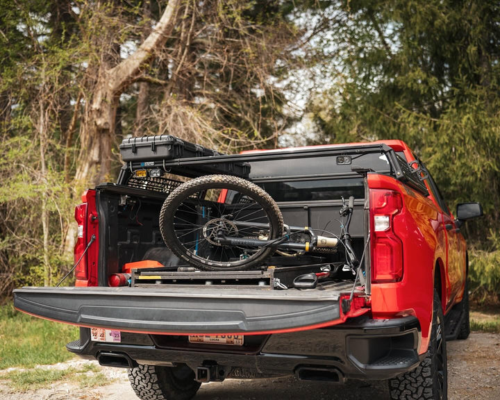 Chevy Silverado &amp; GMC Sierra 1500 Bed Bars | XBRS Low-Profile Truck Bed Cross BarsXtrusion Overland